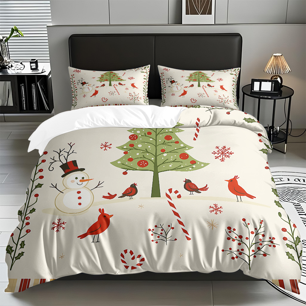 Impresión digital 3D Kit de colcha de navidad muñeco de nieve alce piel fábrica de textiles caseros directa TEMU / JIT