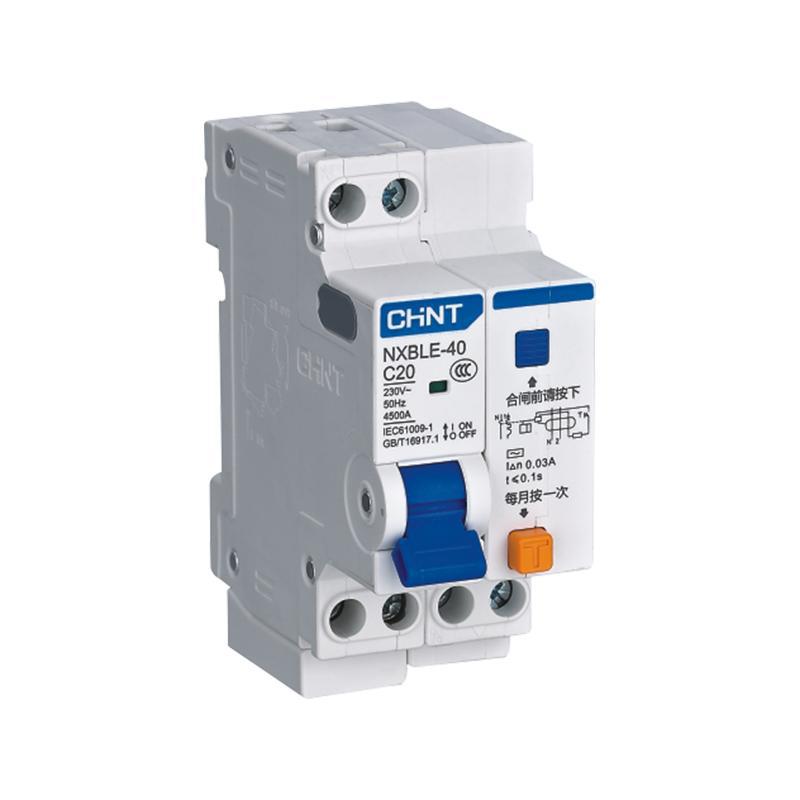 正泰电器 微型漏电断路器 NXBLE-40 1P+N C40 0.03A 4.5kA
