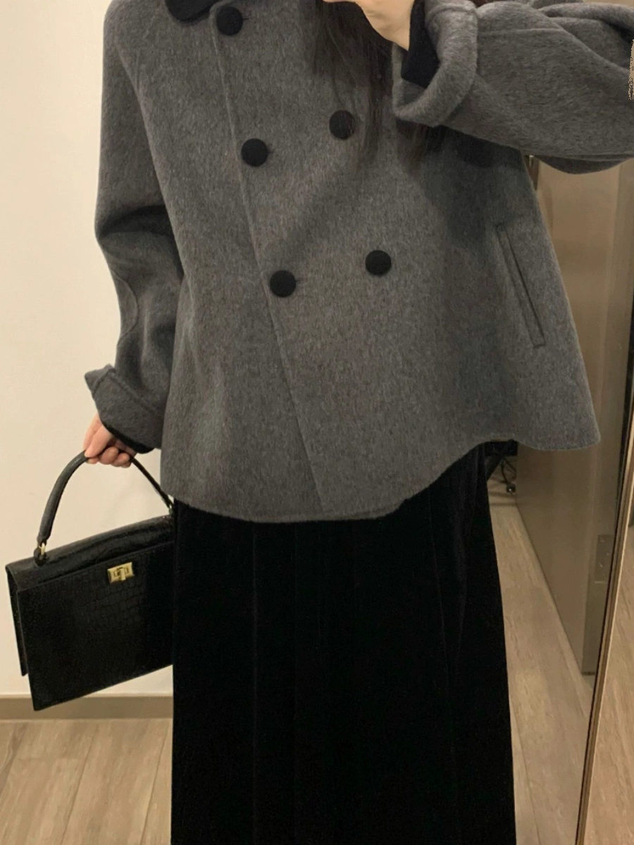 Атмосферный шерстяной жакет, юбка, демисезонный комплект, стиль Chanel