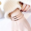 Golden set stainless steel, glossy women's bracelet, pink gold