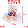 Hair accessory, metal golden mountain tea from pearl contains rose, Korean style, wholesale