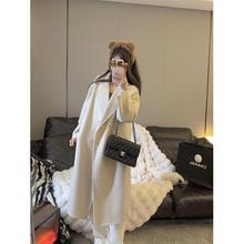 明星同款茵曼纯绵羊毛双面呢外套女年冬季气质大衣百搭高级感新款