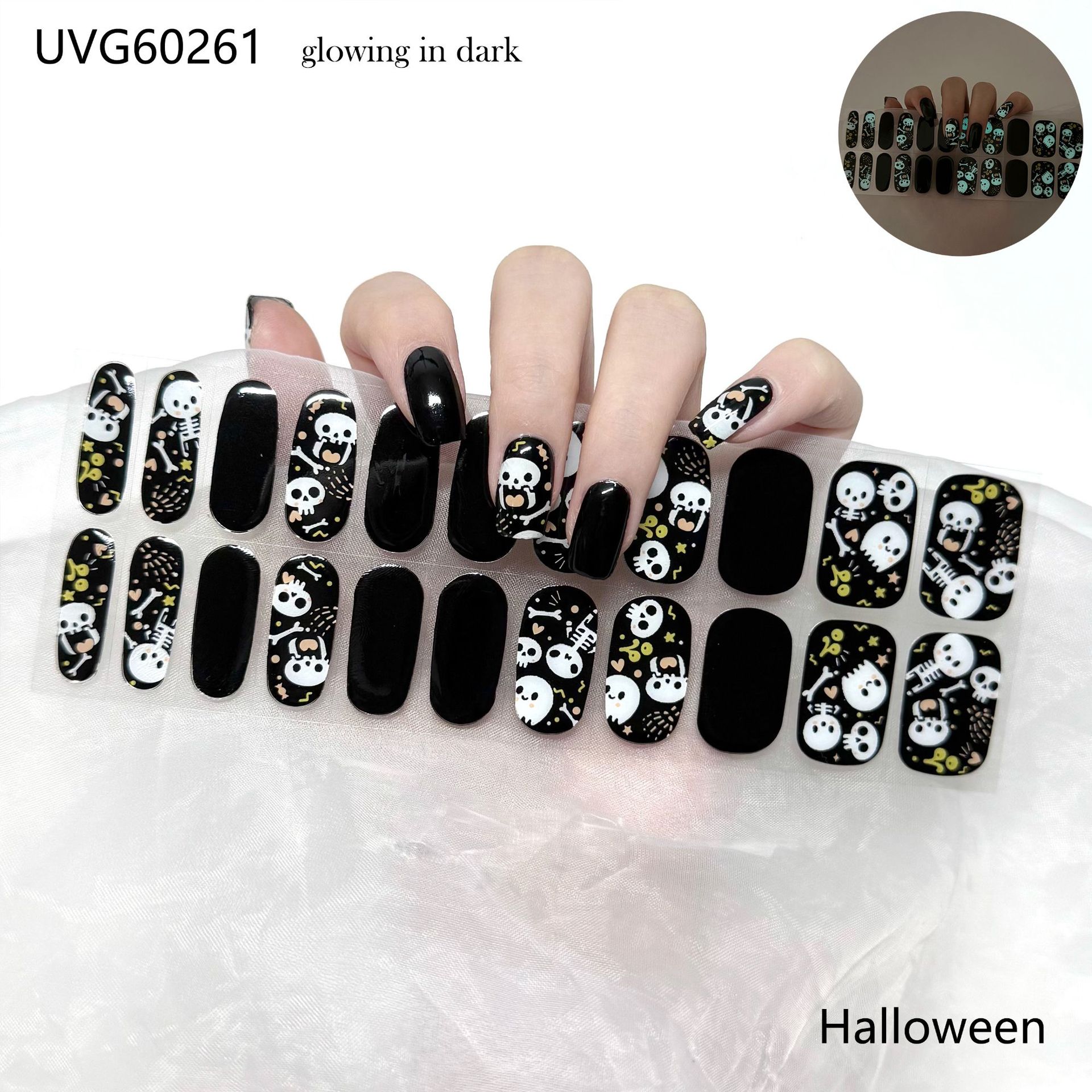 Pegatinas de uñas de gel UV transparentes efecto hielo, semicuradas, con lámina dorada, fototerapia, efecto película de aceite