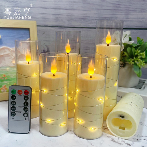 LED electronic candle lights Christmas party light strings restaurant decoration acrylic cup candle wedding arrangement