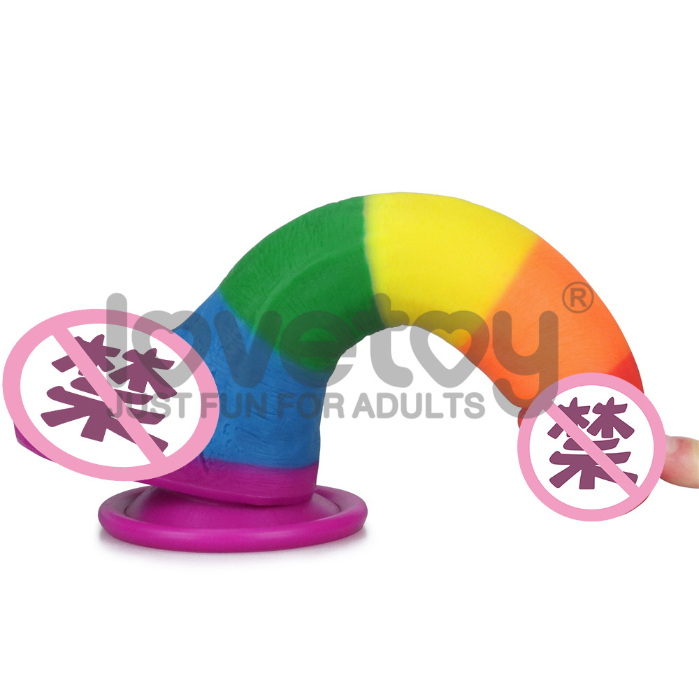 Dương Vật Giả Đóng Tường 7 Màu Có Bìu LoveToy Dương Vật Giả Đóng Tường 7 Màu Có Bìu LoveToy