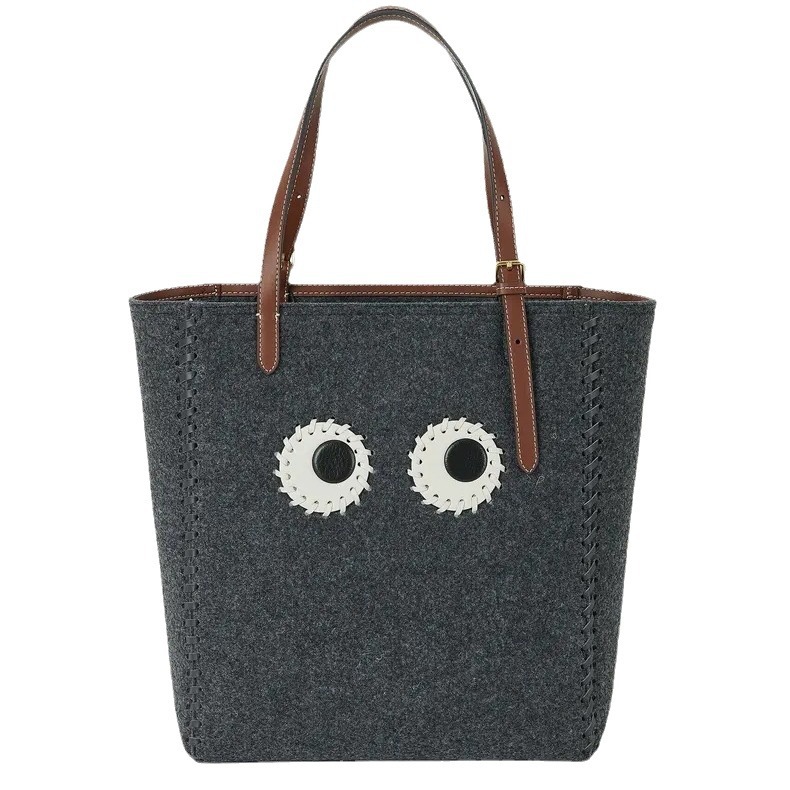 2025新款秋冬羊毛毡女包单肩手提包托特包安雅anya眼睛可爱休闲包