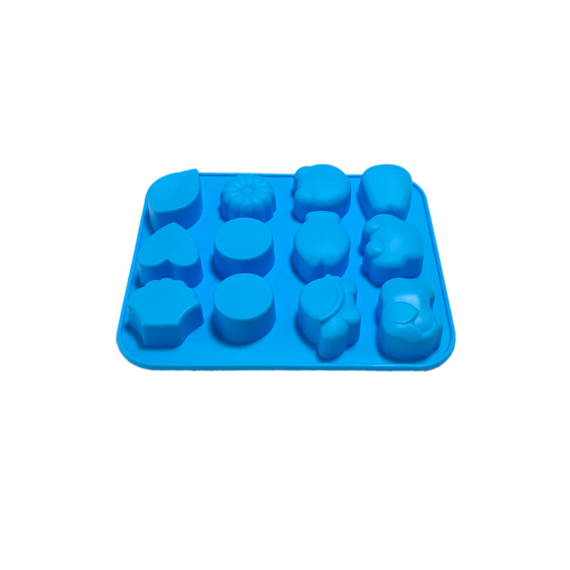 12-connected Small Animal Silicone Cake Mold Chocolate Pudding Mousse Cookie DIY Baking Tools Wholesale