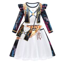 新款儿童连衣裙 cosplay猎魔女团表演演出飞飞袖长袖A字裙  82717