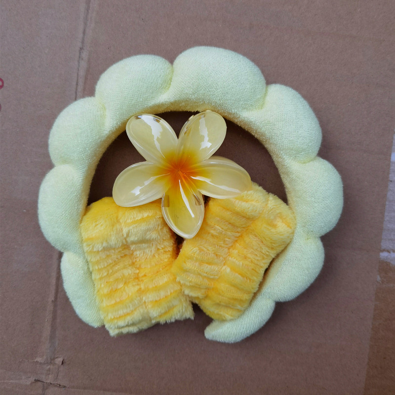 クロスボーダーの卵の花の泡の布のフランネルのスポンジの洗顔防水のカチューシャのカチューシャのセットの雲のカチューシャの髪飾り|undefined