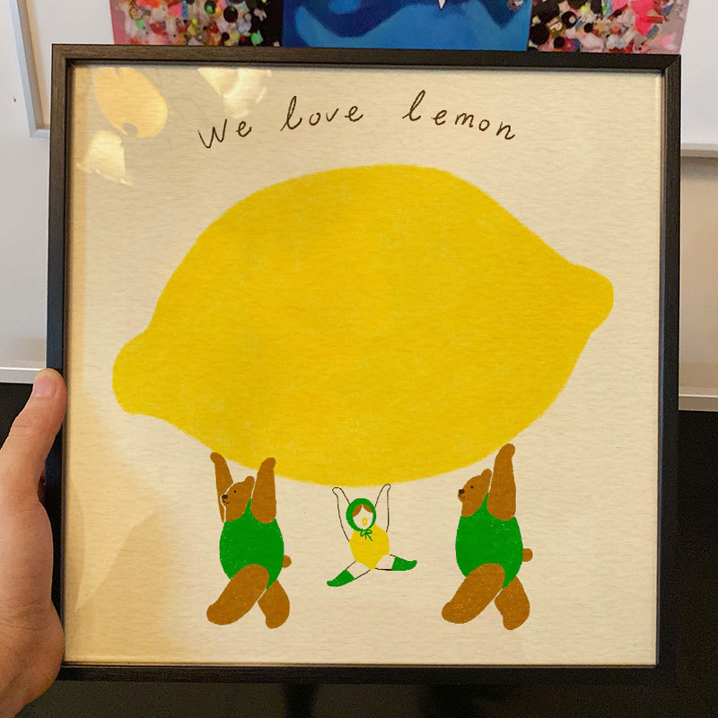 Dopamine Color Healing Cartoon Illustration Style Poster Decorative Painting Interesting Niche Landscape Cream Style Hanging Painting