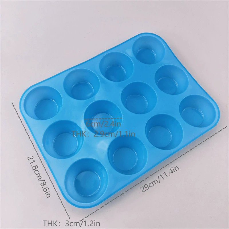 12 Langles Silicone Slim Cake Cup Cake Baked Pot without Sticky Mafen Cup Silicone Mold Kitchen Baking Tool