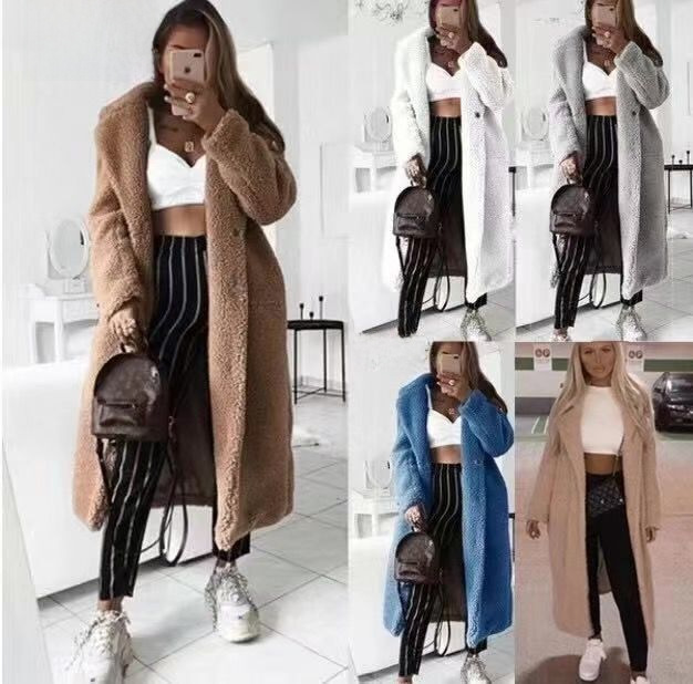 Jin Han 2024 Autumn And Winter New European And American Cross-border Woolen Coat Ebaywish Lamb Woolen Cloth Ins_voghion.com
