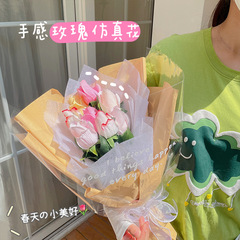 French-style simulated rose living room dining table decoration artificial silk flowers decorative piece for wedding and festival photography dried flowers everlasting flowers