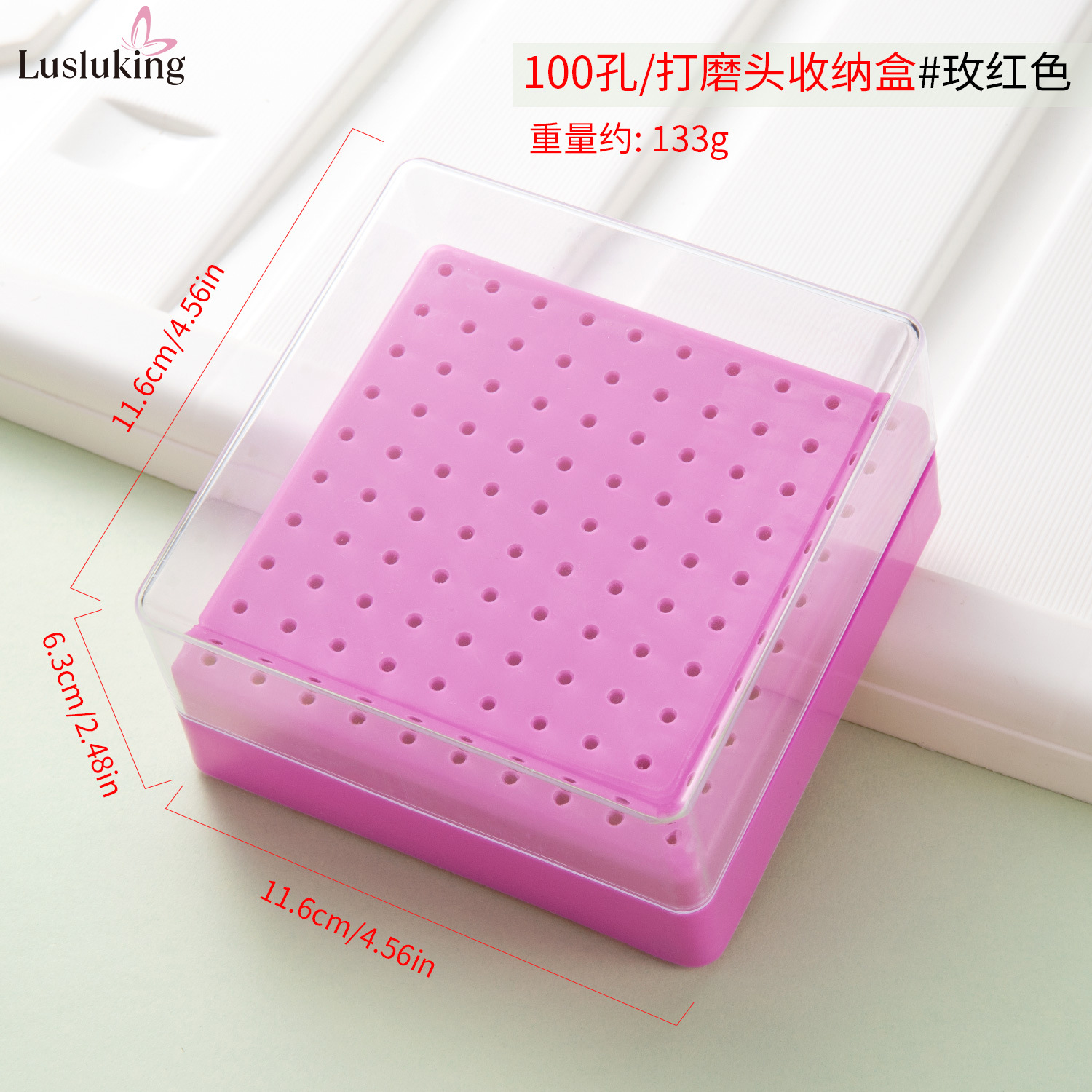 Caja de almacenamiento para brocas de uñas de 30 orificios, estante de almacenamiento para cepillos de limpieza desmontable, expositor de brocas para uñas a prueba de polvo.