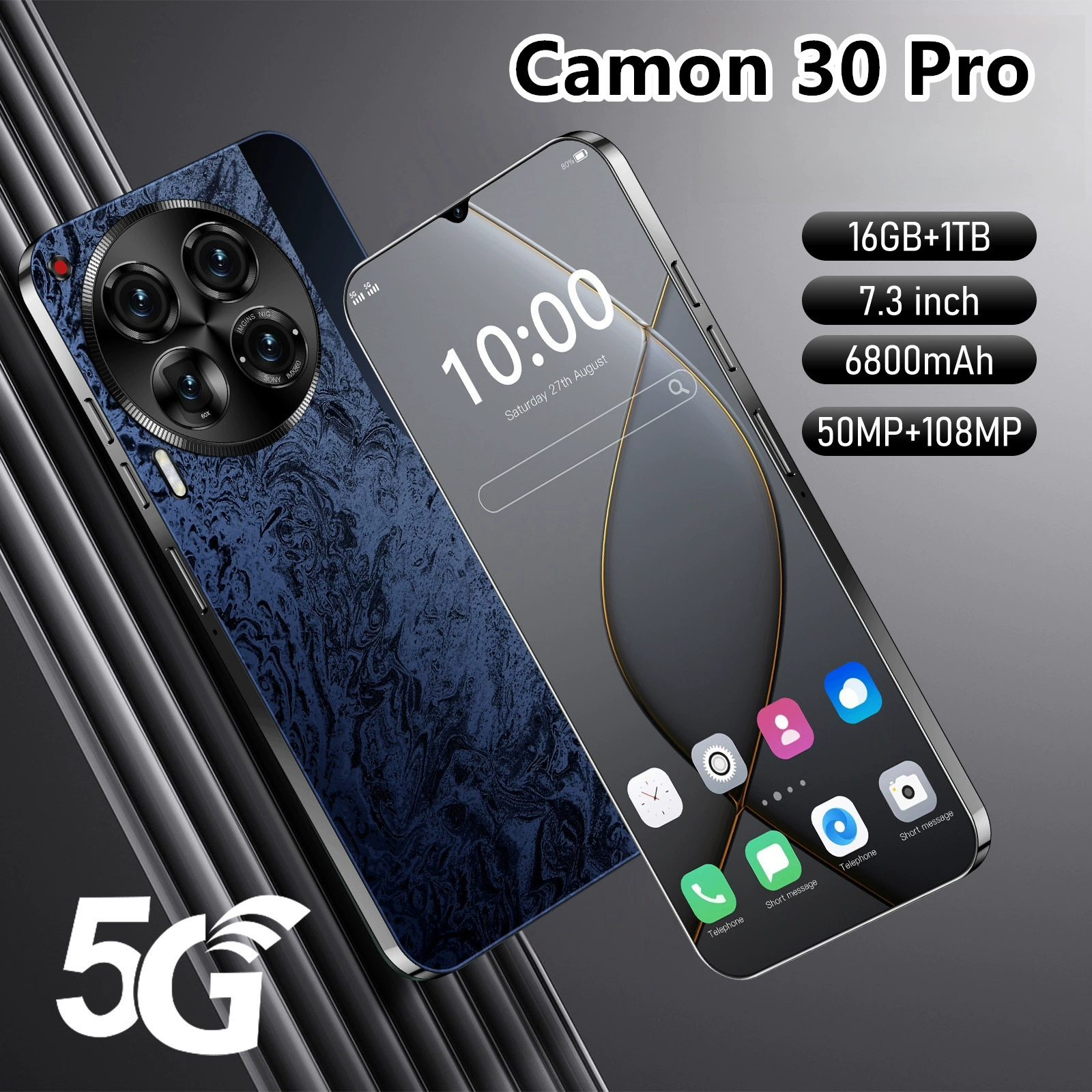 Смартфон Camon30, HD ультра‑большой экран, 16+1Т память, большой объём памяти, заводская цена