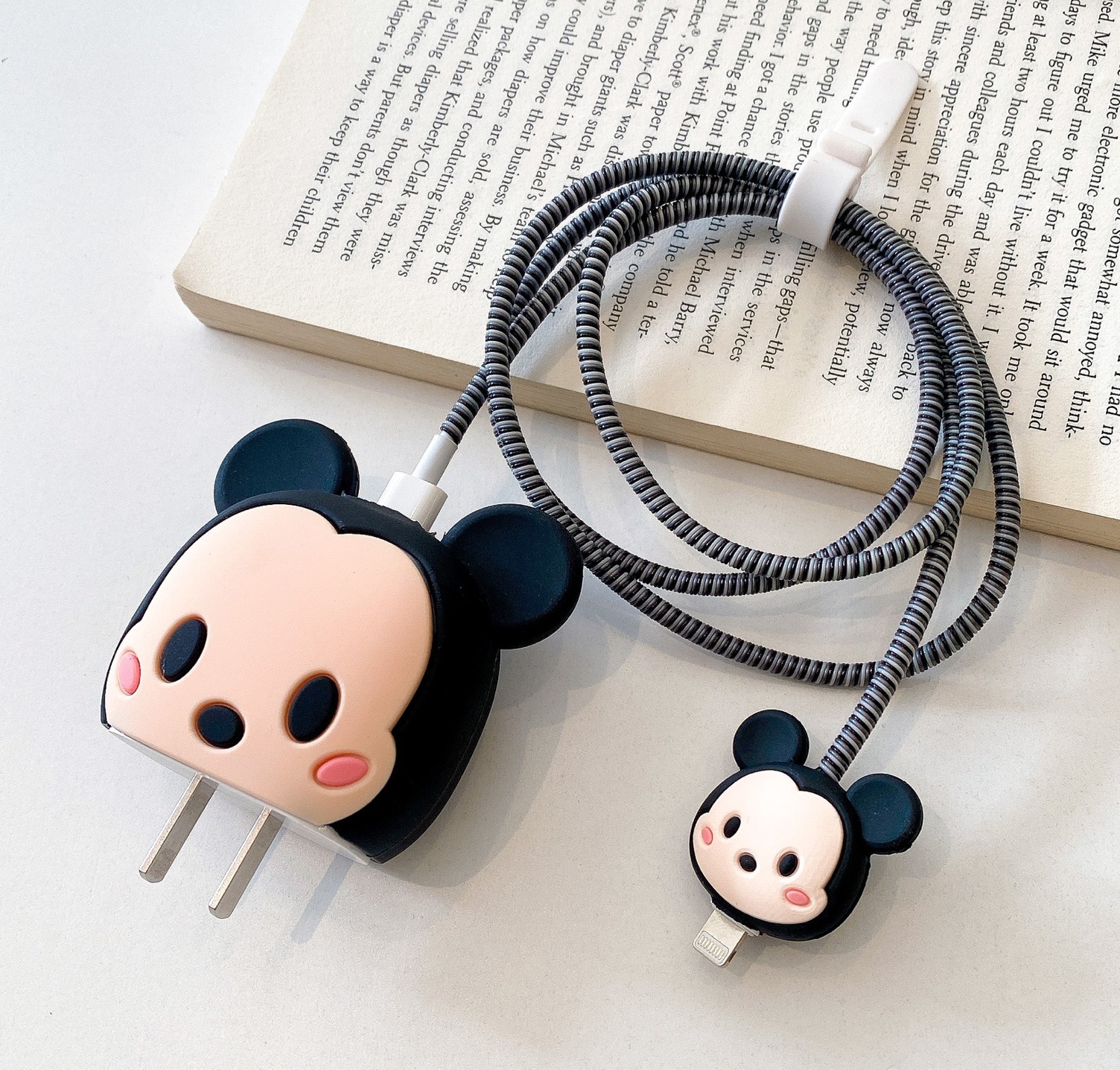 2023 nuevo cargador de dibujos animados cubierta protectora adecuada para Apple carga rápida cabeza 18/20W estándar europeo estándar americano aplicable