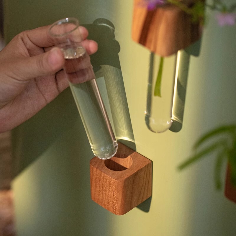 クリエイティブな壁掛け試験管花瓶、パーソナライズされた水耕花束フラワーアレンジメント、ホームリビングルームの壁の装飾|undefined