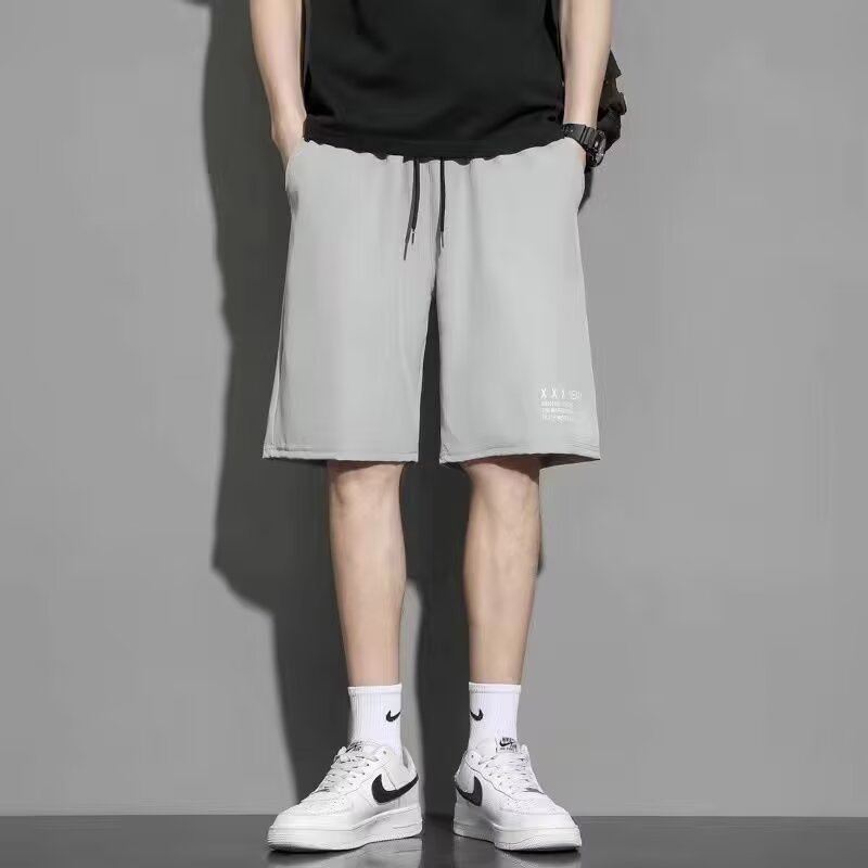 Pantalones Cortos Deportivos Casuales de Poliéster Holgado para Uso Diario
