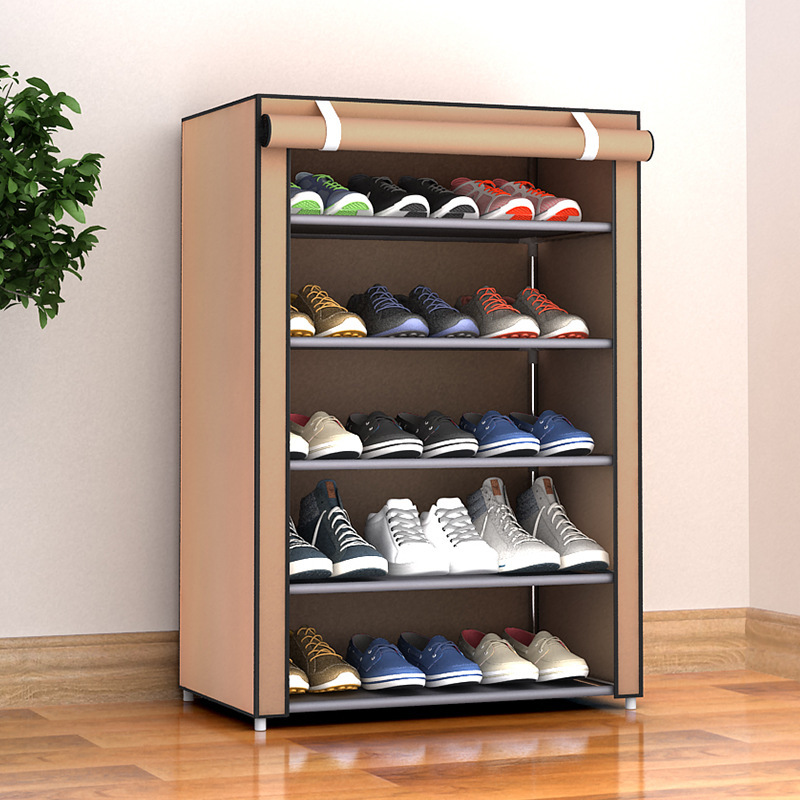 F simple gabinete de zapatos a prueba de polvo doméstico tela de almacenamiento rack de zapatos multicapa rack de almacenamiento de zapatos artefactos de zapatos image 11