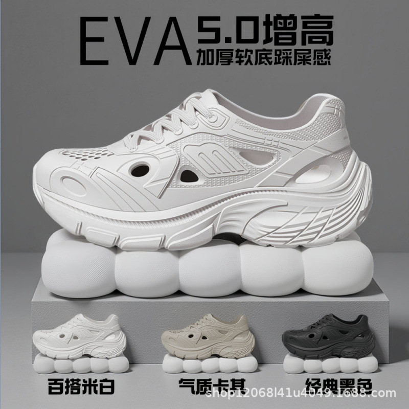 New Style Eva Thickened 5cm Height-Increasing Soft Sole Comfortable Versatile Dad Shoes Outdoor Closed-Toe Sandals for Couples New Style Eva Thickened 5cm Height-Increasing Soft Sole Comfortable Versatile Dad Shoes Outdoor Closed-Toe Sandals for Couples