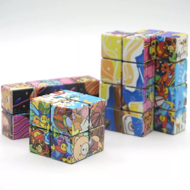 【外观结构专利】来图定制UV打印fidget cube无限翻转解压折叠魔