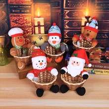 聖誕新裝飾糖果籃子聖誕節桌面擺件籃聖誕裝飾大號糖果盒兒童糖果