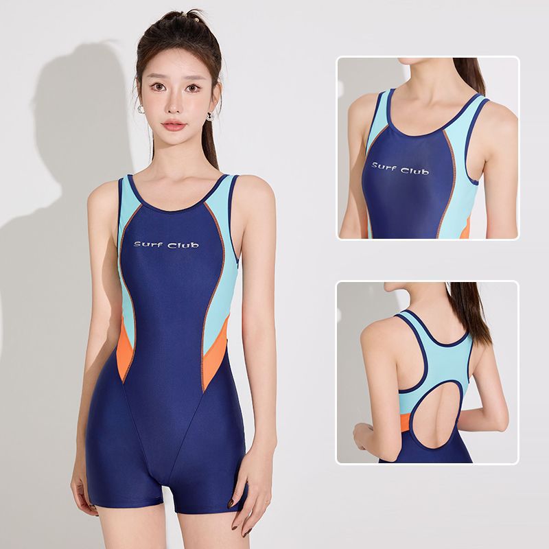 Integrado trajes de baño de mangas largas para mujeres adultos entrenamiento profesional conservador trajes de baño de ángulo plano para mujeres trajes de baño comercio exterior
