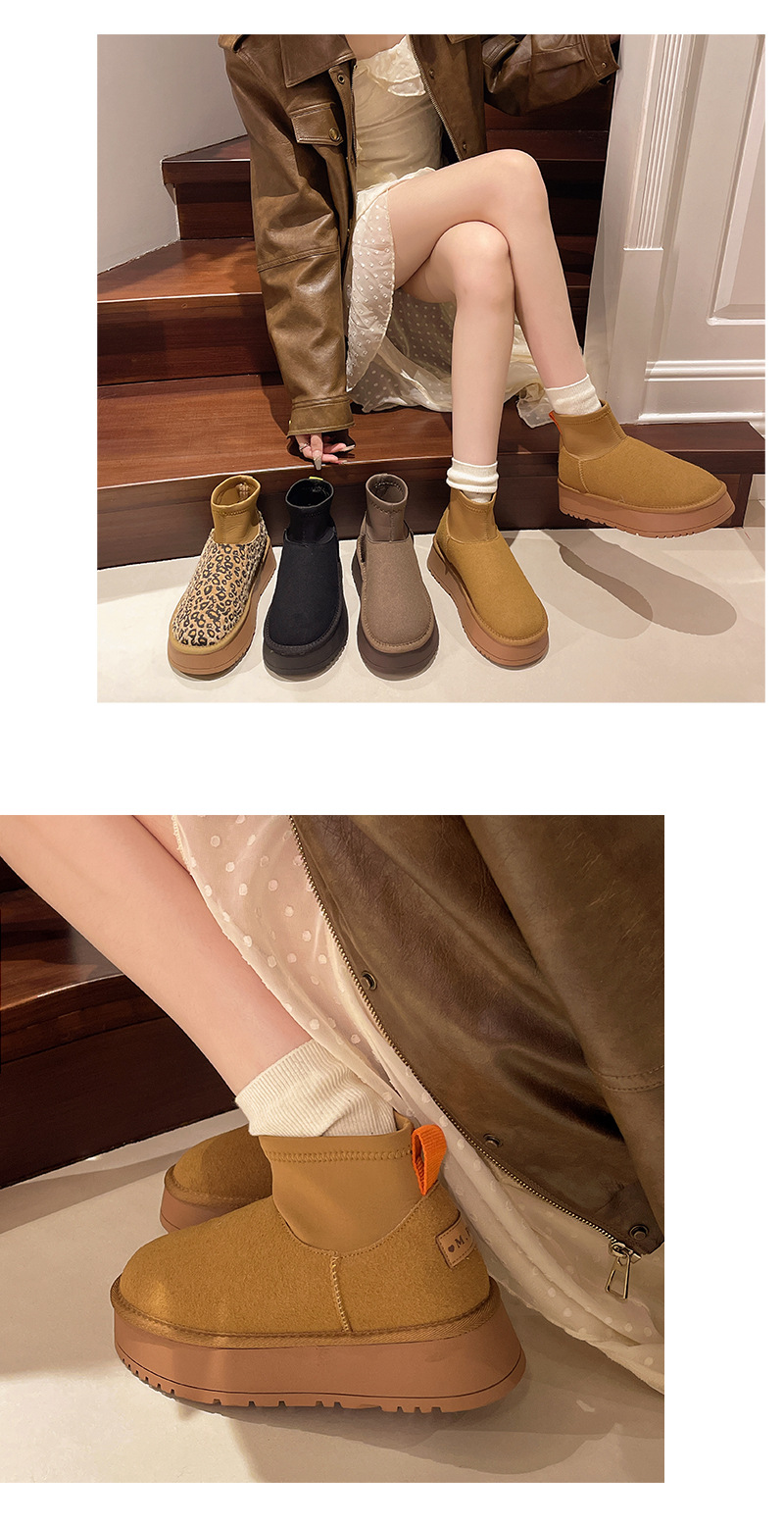 Scarpe da neve fredde del nord-est con suola spessa per le donne nell'inverno 2024, con pile aggiunto, impermeabili ispessite, antiscivolo e_voghion.com