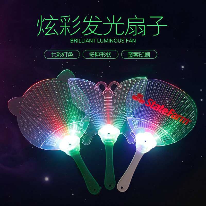 En stock LED colorido luminoso ventilador etapa drama rendimiento luminoso accesorios mini ventilador centro comercial publicidad regalos
