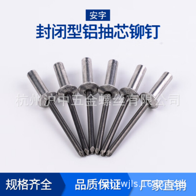 上海安字牌封闭型铝抽芯铆钉HF圆头铝铆钉 防水防气 安全稳定