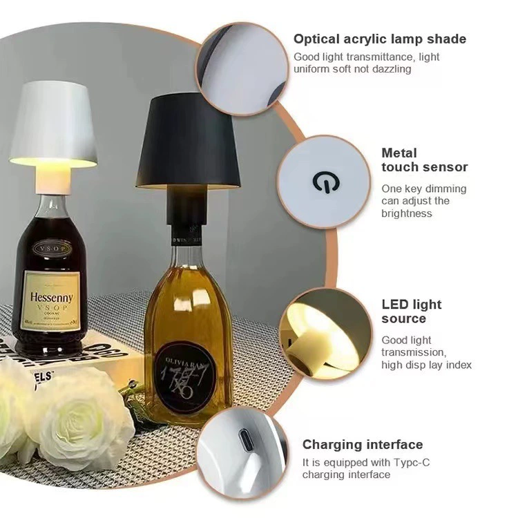 Table lamp, socket, pocket flask, lantern charging, night light for living room