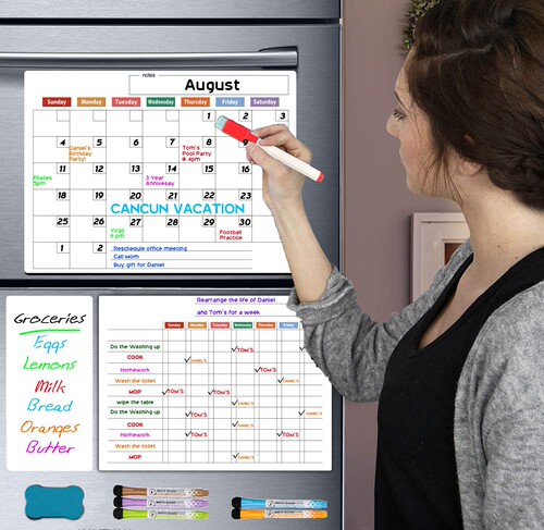 Shenzhen Manufacturer Magnetic Drawing Board Erasable Magnetic Writing Board Weekly Planner Refrigerator Magnet