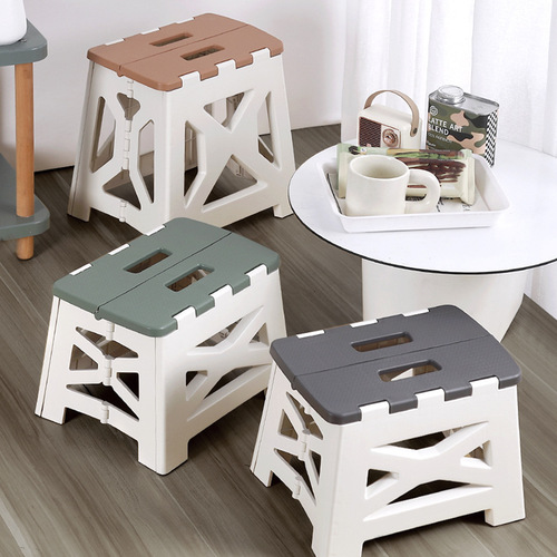 Portable folding stool outdoor home portable plastic small bench kindergarten children adult camping fishing stool