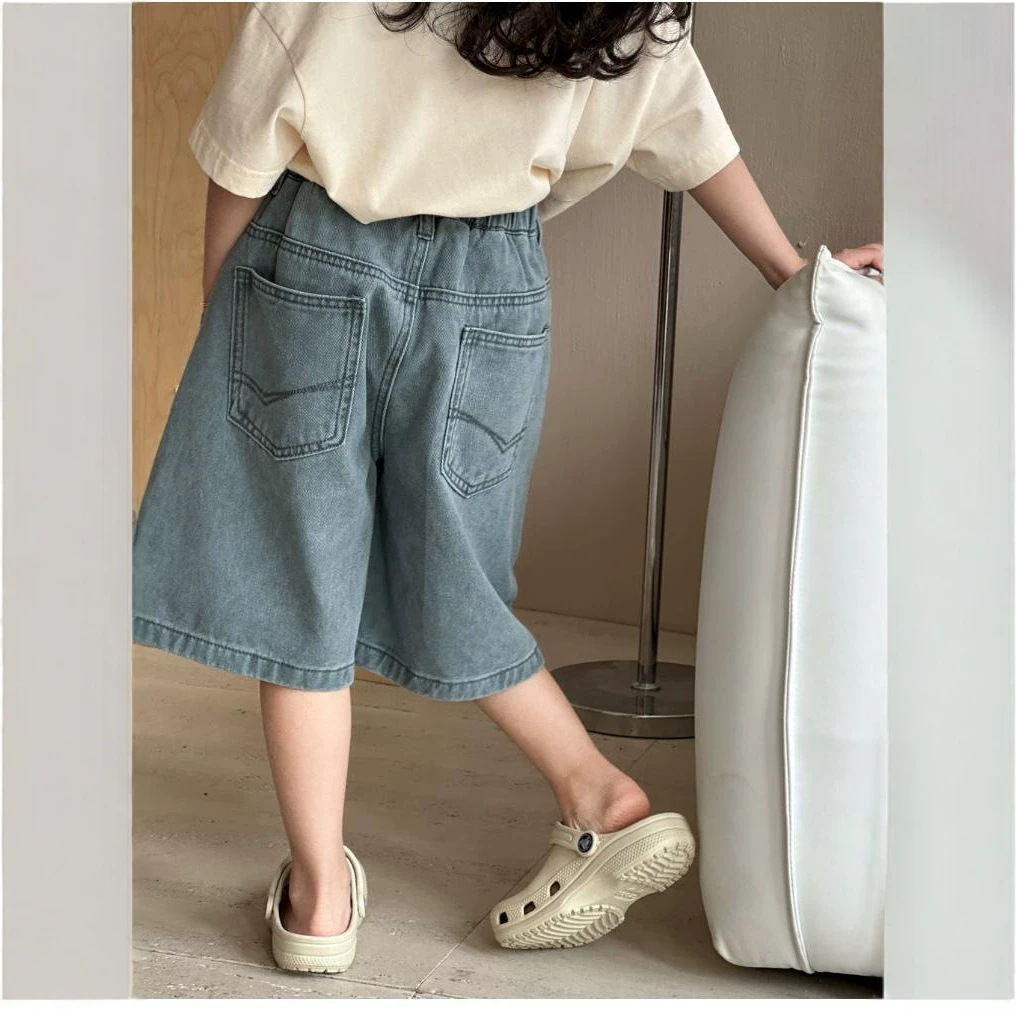 Verano delgado pantalones de vaqueros para niños pantalones de chicas 2026 nuevos pantalones de chicas casuales y sueltos
