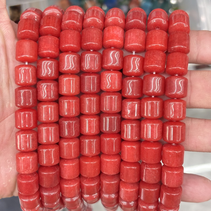 10 × 10 ミリメートル天然石瑪瑙シリンダーバレルビーズ DIY ブレスレットネックレスジュエリーアクセサリー半完成ビーズ卸売|undefined