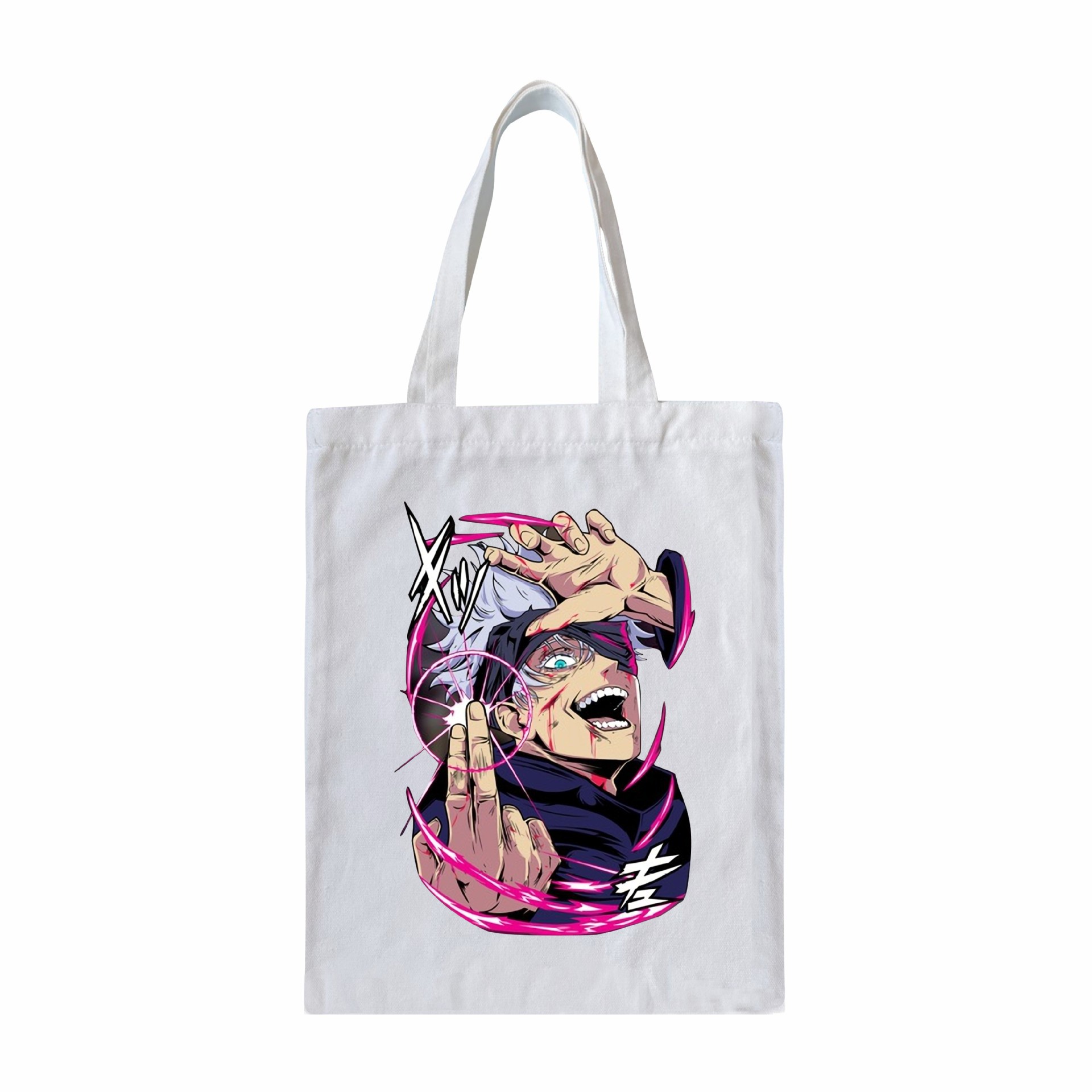 Bolso de lona con estampado de trébol de cuatro hojas negro Bolso de hombro Harajuku Bolso de compras portátil para estudiantes