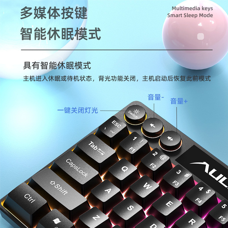 Wolf Spider F3061 ミニ有線ポータブルメカニカルキーボード 64キー RGB ノートパソコン ビジネス オフィス用|undefined