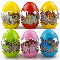 Cross-border new travel dinosaur egg 60-piece wooden puzzle for 3-6-year-old infants and children, intellectual wooden toy wholesale