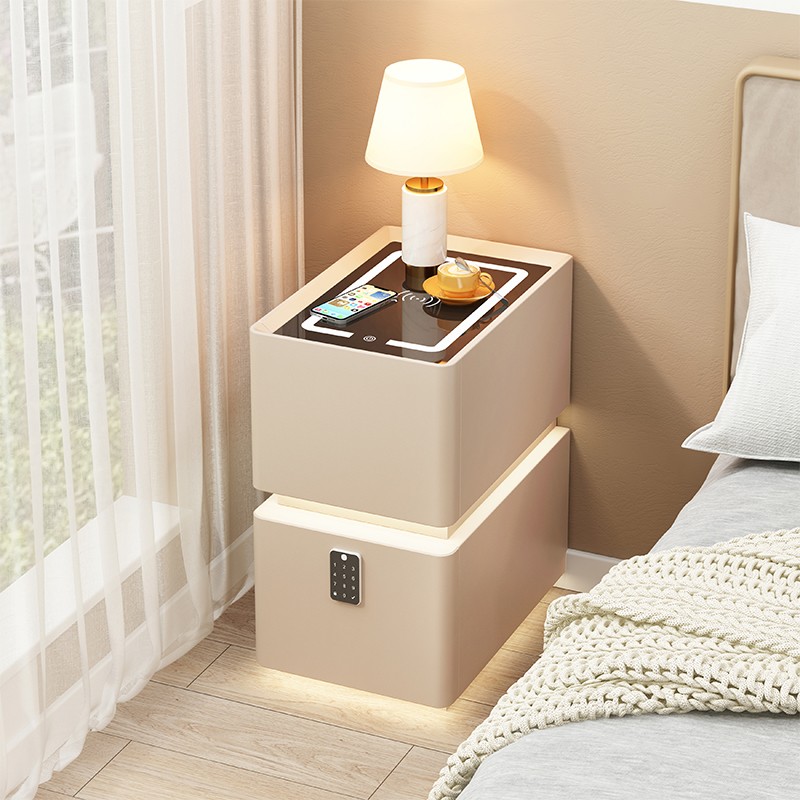 Suspended Smart Bedside Table Ultra-Narrow 25cm Bedroom Small Apartment Accessible Luxury High-End Small Ultra-Narrow Bedside Table Home