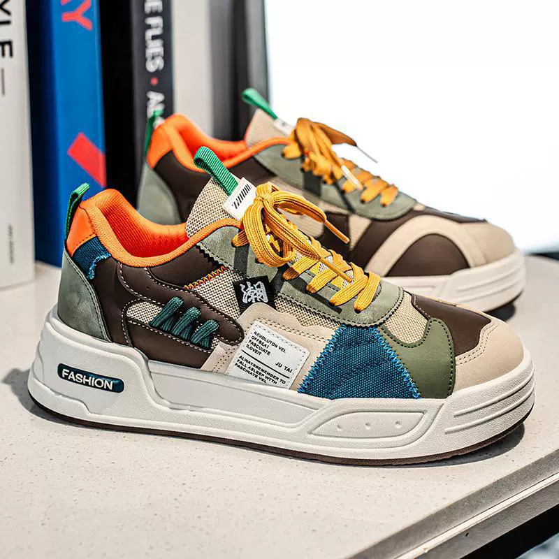 Кроссовки мужские весенние новые, низкие, на толстой подошве, модные, повседневные, для студентов, универсальные, спортивные, дропшиппинг.