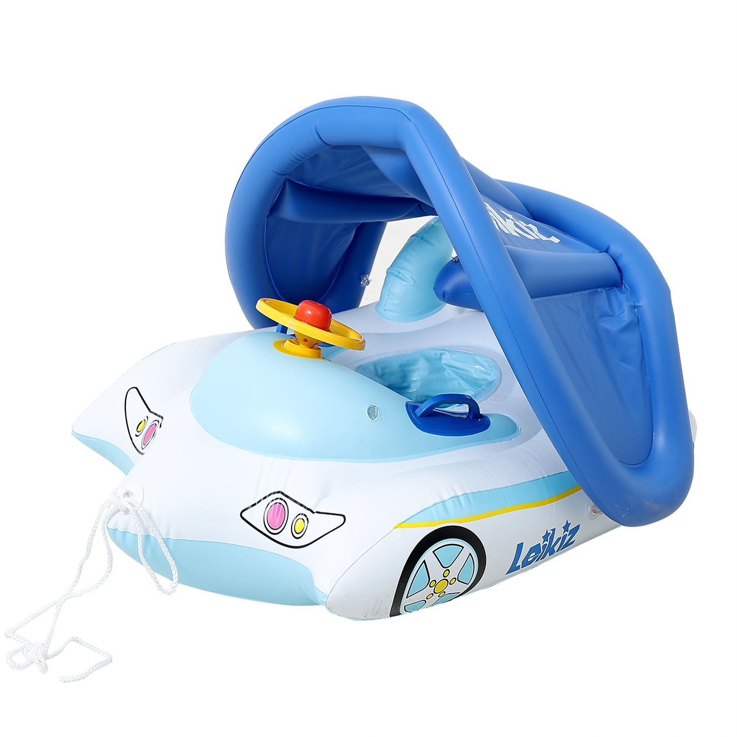 Xia Le bebé anillo de natación a prueba de sol con volante asiento de bebé barco cuerno barco hogar niños natación anillo piscina juguete