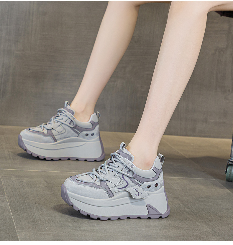 Giày sneaker nữ đế xuồng chunky phong cách retro, phối màu trẻ trung — M2977-1 plus màu trà sữa nhung, M2977-1 plus nhung màu mơ, M2977-1 plus nhung xám, M2977 lớp lót đơn màu mơ chi tiết 27