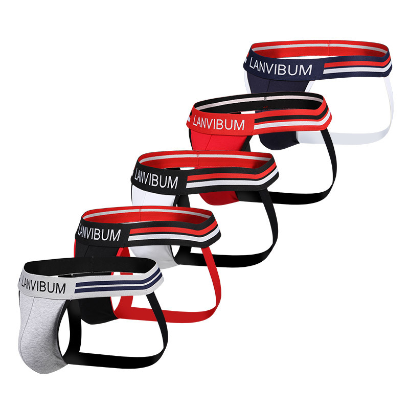 Men's Underwear, Sports Double-Layer Cotton, Mid-Waist, Large Size, Sexy, Trendy, Comfortable, Breathable, Thong Style for Men