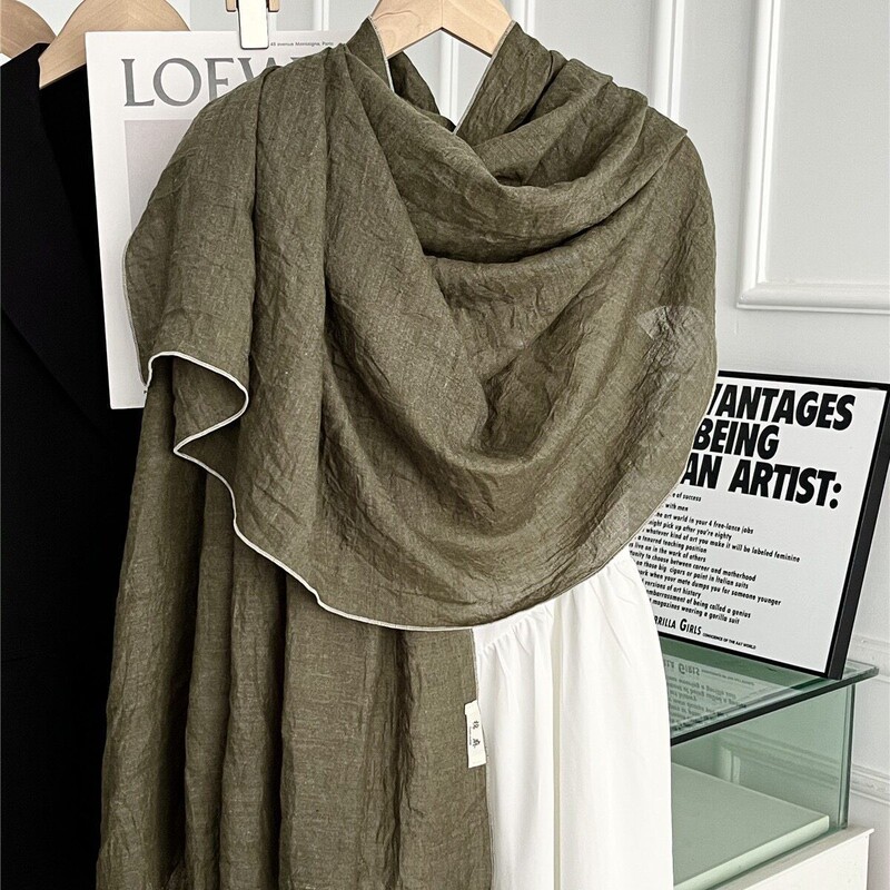 Women's Large Shawl for Spring and Summer, Suitable for Desert, Seaside, and Beach Travel, Sun Protection, Neck Protection, Dual-Use Thin Gauze Triangle Scarf Women's Large Shawl for Spring and Summer, Suitable for Desert, Seaside, and Beach Travel, Sun Protection, Neck Protection, Dual-Use Thin Gauze Triangle Scarf