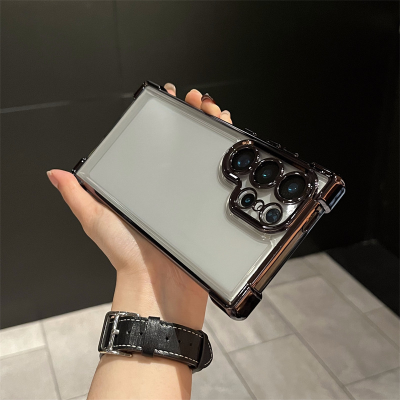 Aplicable a Samsung S26Ultra caso de teléfono móvil A56 con película de lente, bolsa de aire de cuatro ángulos recubierta, caso suave TPU anti-caída image 7