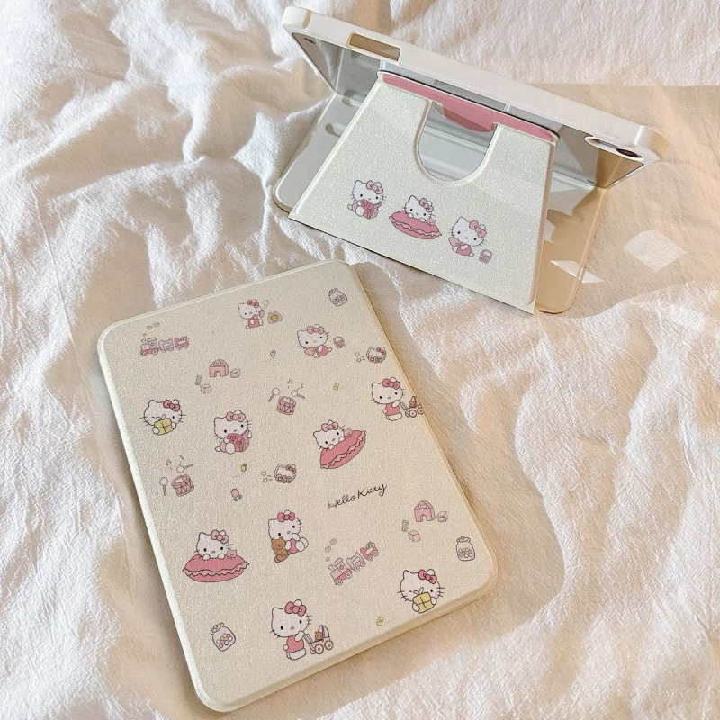 Cute Kt Cat Illustration Suitable for iPad Tablet Protective Cover Mini Rotating Stand Air with Pen Slot Pro Hard 10Th Cute Kt Cat Illustration Suitable for iPad Tablet Protective Cover Mini Rotating Stand Air with Pen Slot Pro Hard 10Th