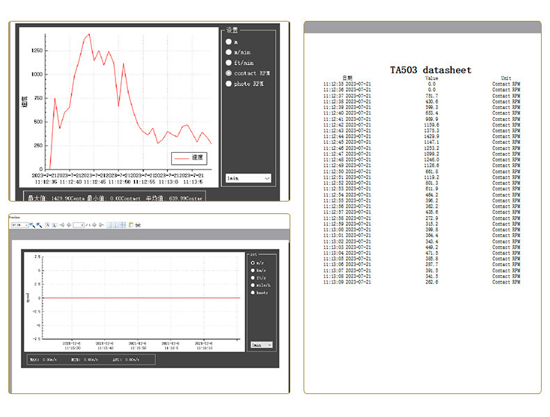 Teans TA503A/B/C Digital Display Laser Tachometer Contact Tachometer Motor Line Speed Measuring Instrument