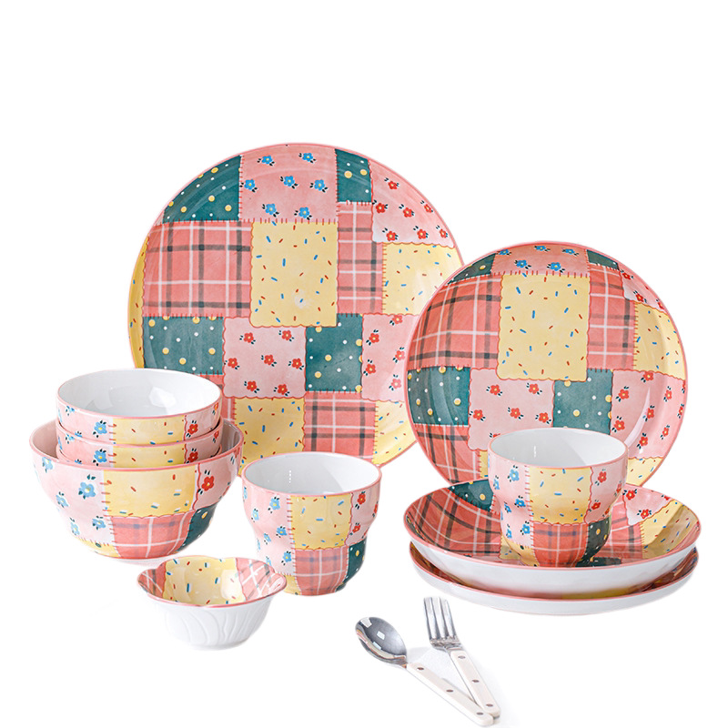 Tacos de cerámica de color esmalte bajo la serie de platos de arroz bolos de postre bolos de platos creativos platos regalos de negocios
