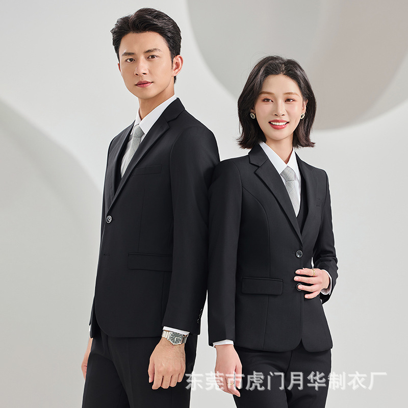 High-End Navy Blue No-Iron Professional Suit Suit for Men and Women, Formal Jacket, Bank Business Work Clothes High-End Navy Blue No-Iron Professional Suit Suit for Men and Women, Formal Jacket, Bank Business Work Clothes