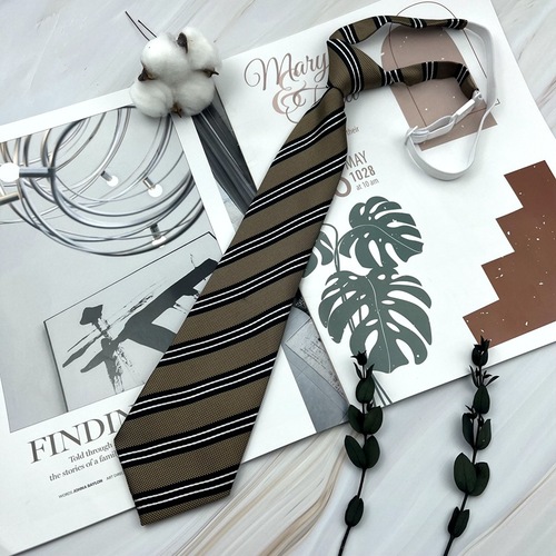 Striped crown jk tie female black pink no-tie college style short Japanese style no-tie coffee wine red shirt school supply dk